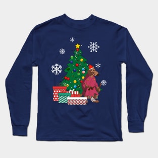 Splinter TMNT Around The Christmas Tree Long Sleeve T-Shirt